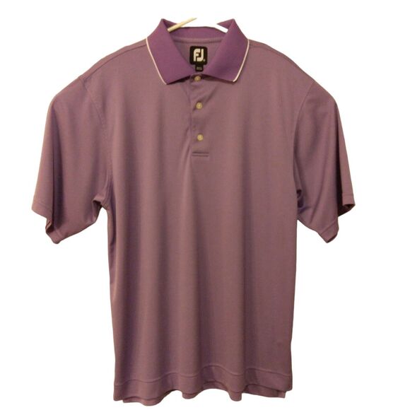 Footjoy FJ golf polo shirt Men's M Medium Short Sleeve purple collared polyester - Picture 1 of 8